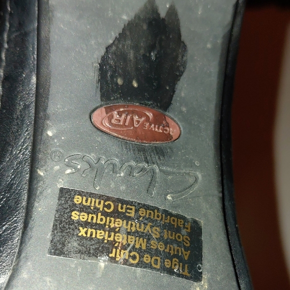 Clarks Womens Black Leather Knee-High Block Heeled Boots Sz 8.5W - Picture 9 of 11